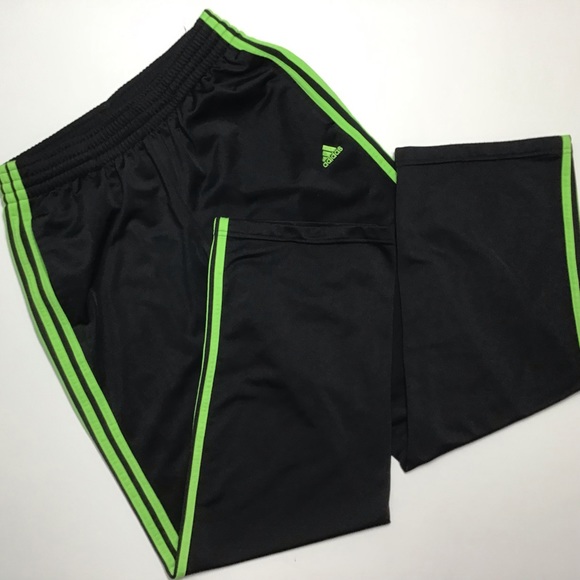 adidas black with green stripes